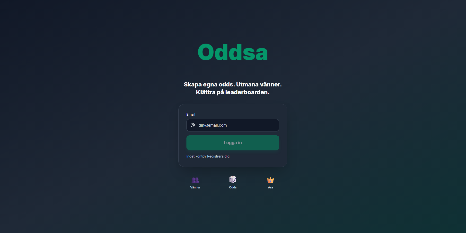 Oddsa startsida