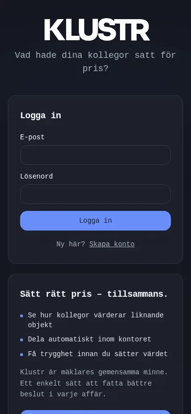 Klustr på mobil